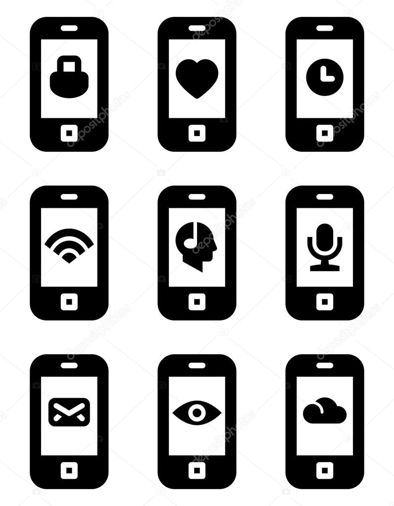 Vector phone with icons
