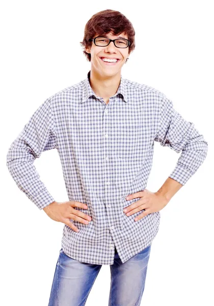 Young man with arms akimbo — Stock Photo, Image