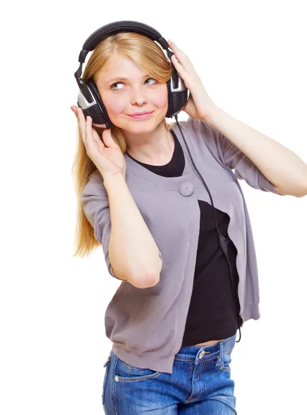 Cute teenager with headphones — Stock Photo, Image