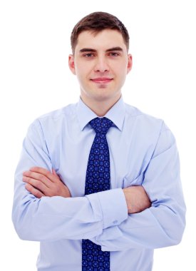 Çapraz kollu bir iş adamı