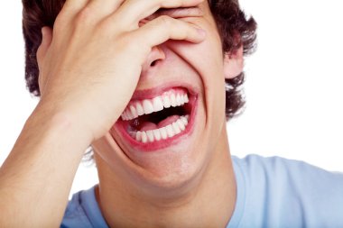 Laughing guy closeup clipart
