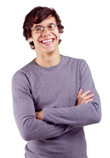 Smiling guy with crossed arms — Stock Photo, Image