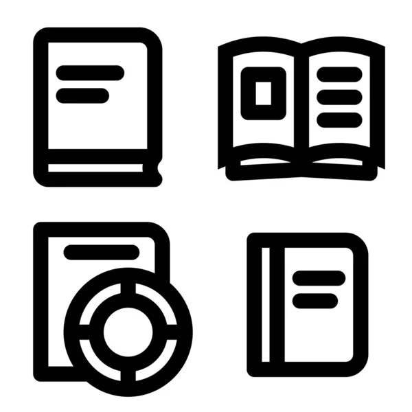 Boek pictogram set — Stockvector