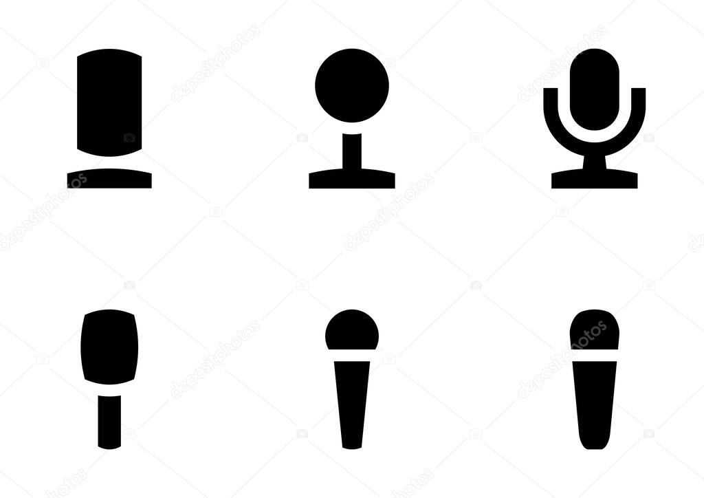 Vector set of microphone icon
