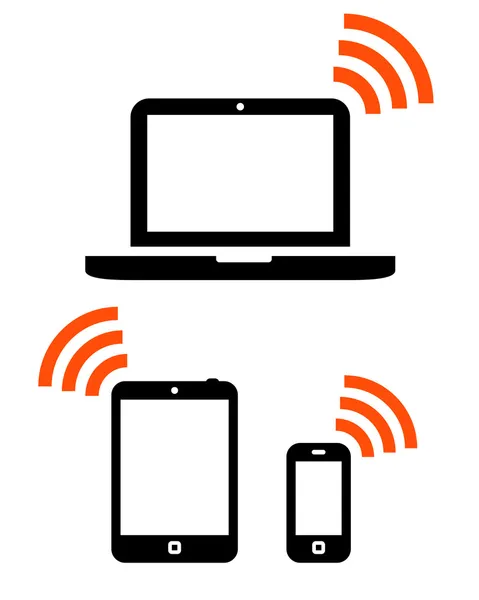 Appareils mobiles sans fil réglés — Image vectorielle