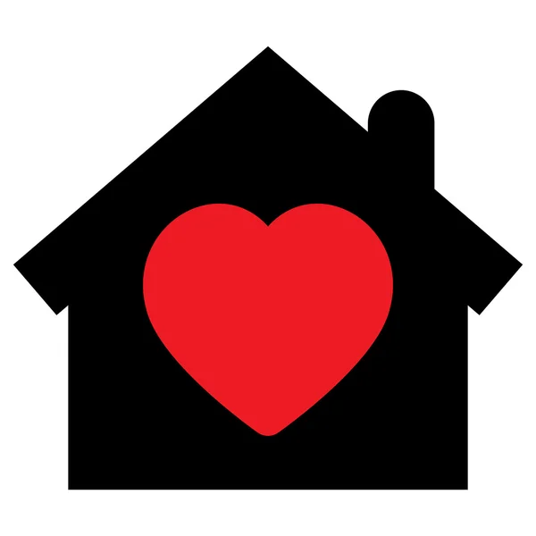 Casa con icona del cuore — Vettoriale Stock