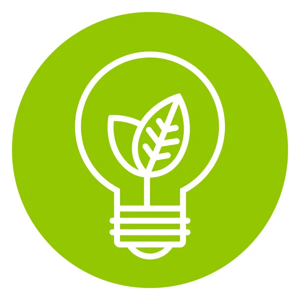 Ecologia icona lampadina in cerchio verde — Vettoriale Stock