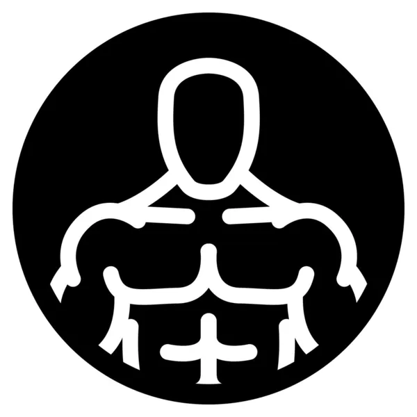 Símbolo de hombre fuerte en círculo negro — Archivo Imágenes Vectoriales