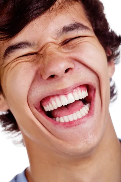 Šťastné smějící se tvář Detailní — Stock fotografie