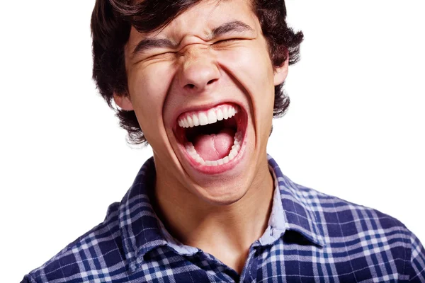 Shouting latin guy closeup — Stock Photo, Image