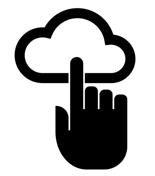 Hand aufs Wolkensymbol — Stockvektor