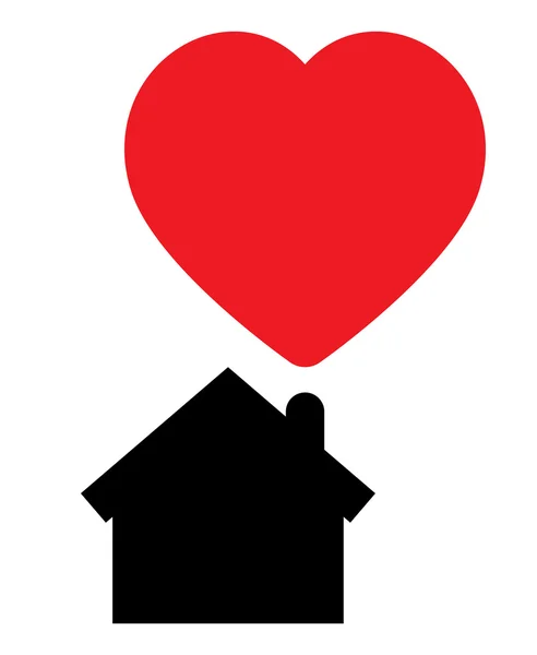 Casa cheia de conceito de amor — Vetor de Stock