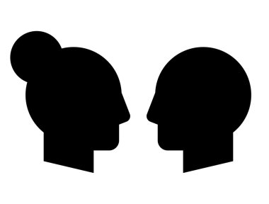 Woman and man profiles clipart