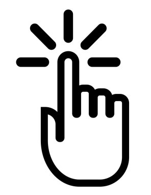 Pointing finger click icon clipart