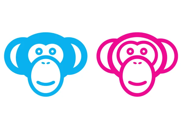 Mannelijke en vrouwelijke apen pictogram — Stockvector