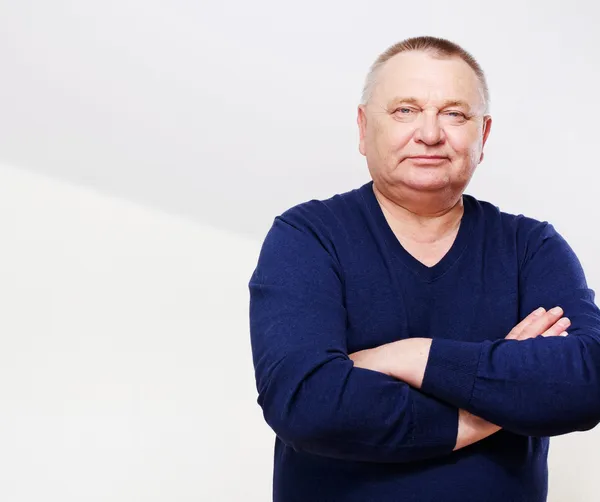 Portrait of senior man with copy-space — Stock Photo, Image