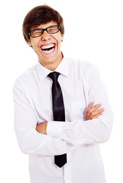 Guy hooting with laughter — Stock Photo, Image