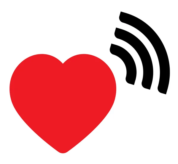 Coeur avec icône d'onde — Image vectorielle