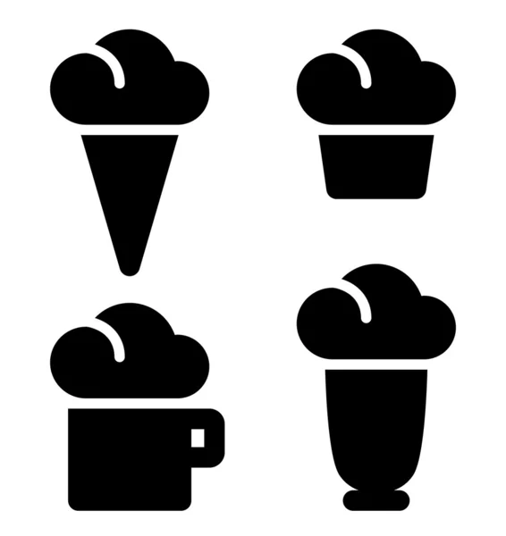 Conjunto de iconos de postre — Vector de stock