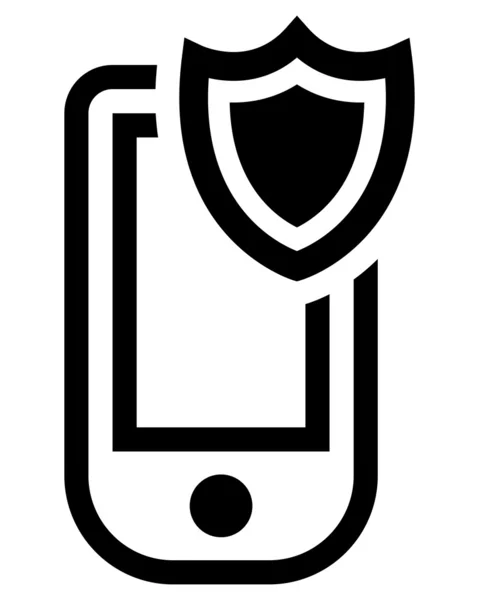 Иконка безопасности мобильного телефона — стоковый вектор