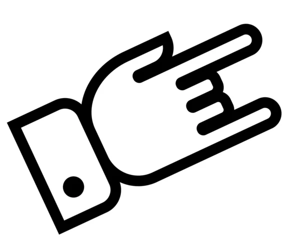 Mano mostrando icono de contorno de roca — Vector de stock