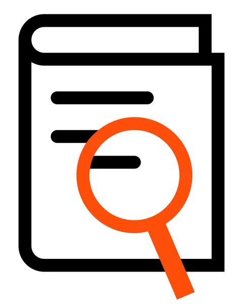 Book search outline icon — Stock Vector