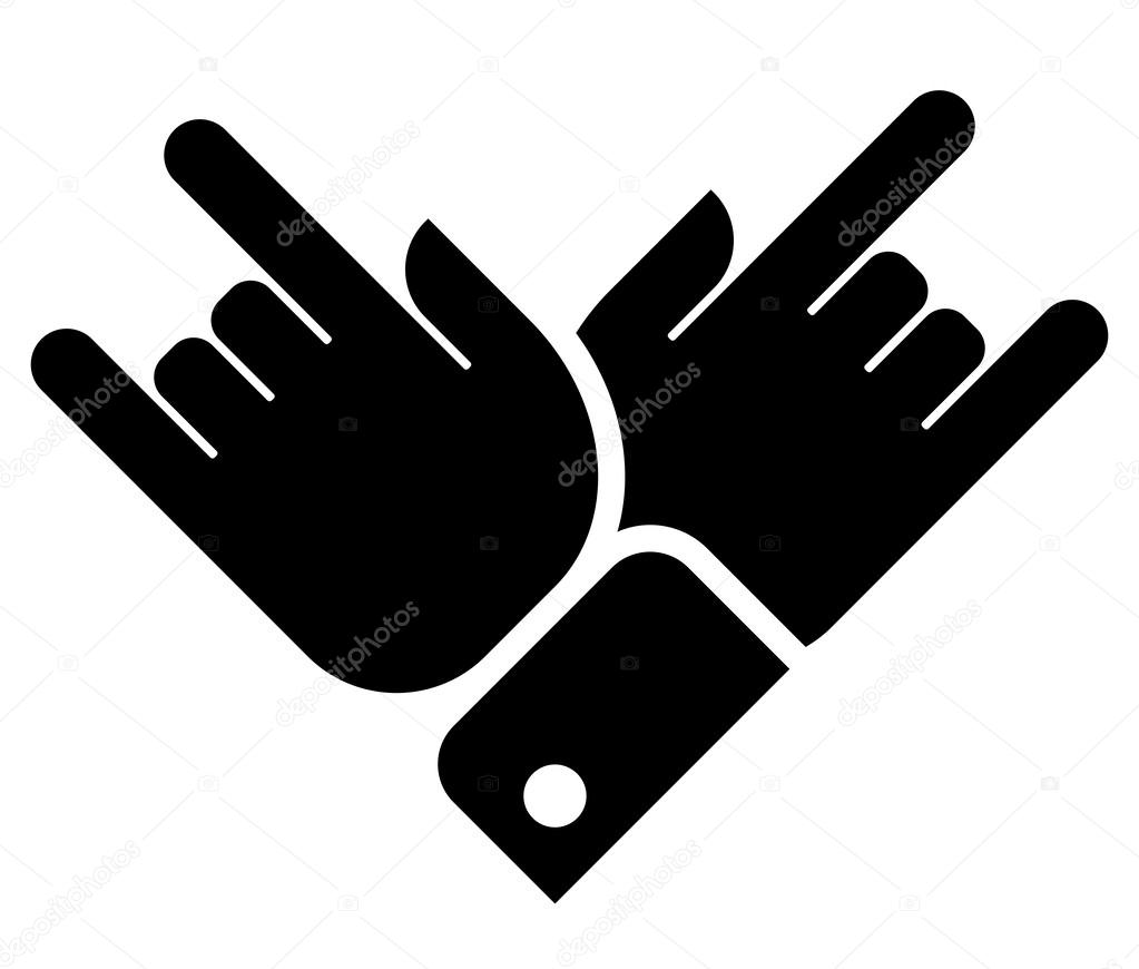 Hands showing rock icon