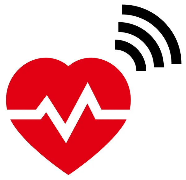 Fréquence cardiaque avec icône de signal — Image vectorielle