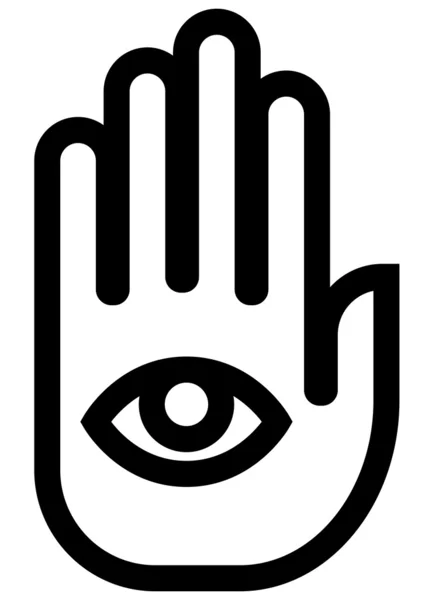 Прекрати шпионить за иконкой контура руки — стоковый вектор