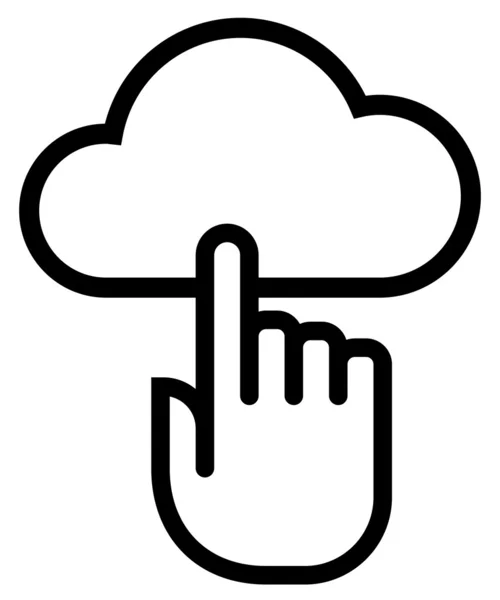 Hand on cloud outline icon — Stock Vector