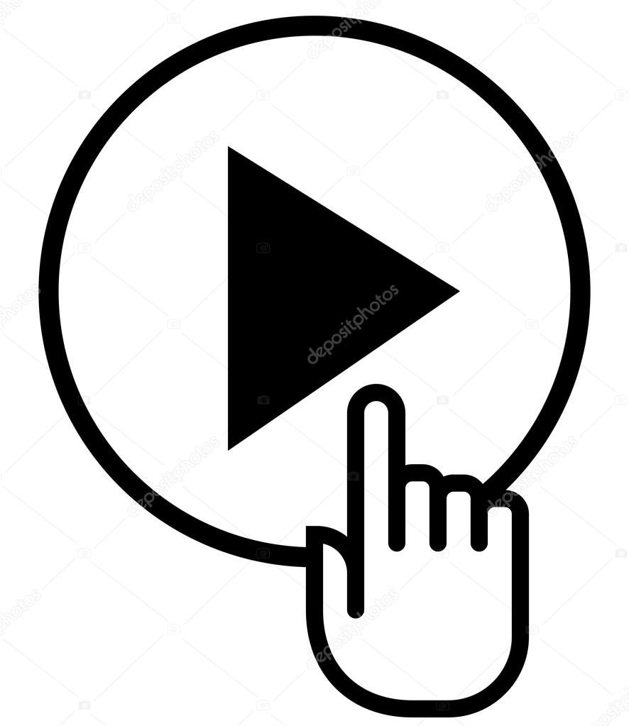 Hand on play icon