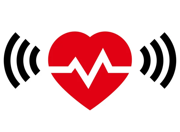 Fréquence cardiaque avec signal radio — Image vectorielle