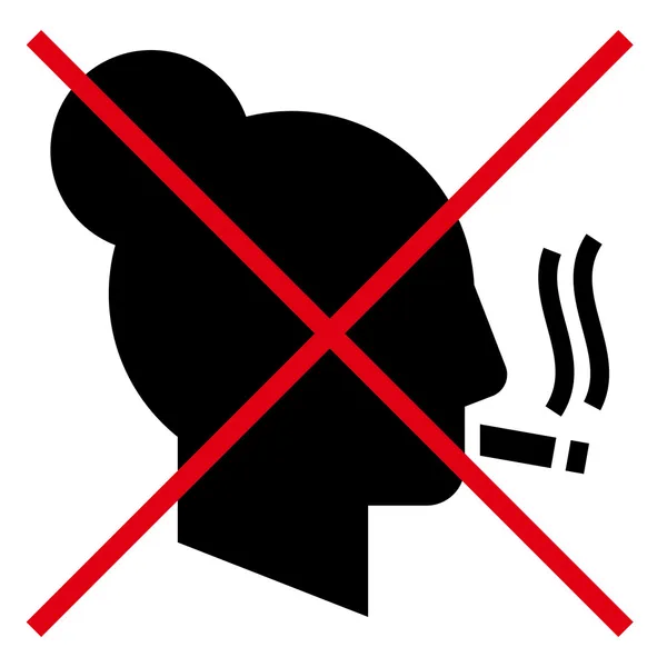Немає значка куріння жінки — стоковий вектор