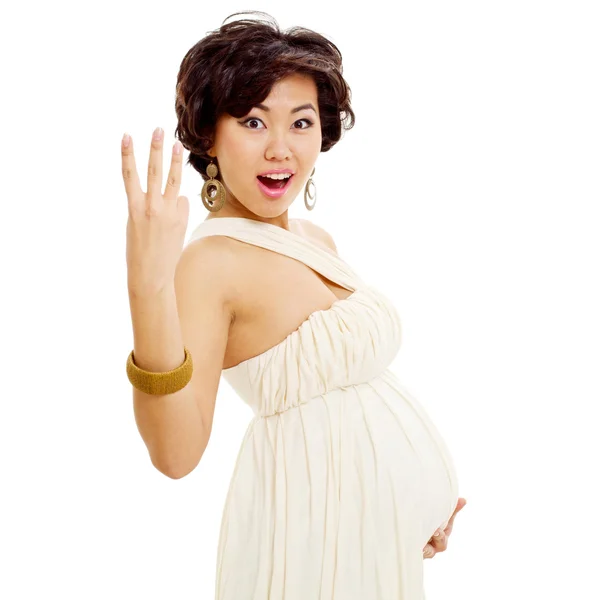 Excited pregnant asian girl — Stock Photo, Image