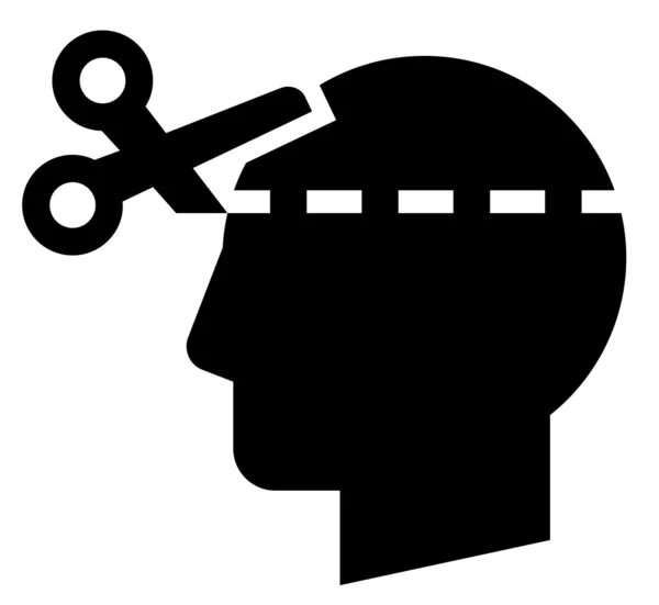 Icono de corte cerebral — Vector de stock