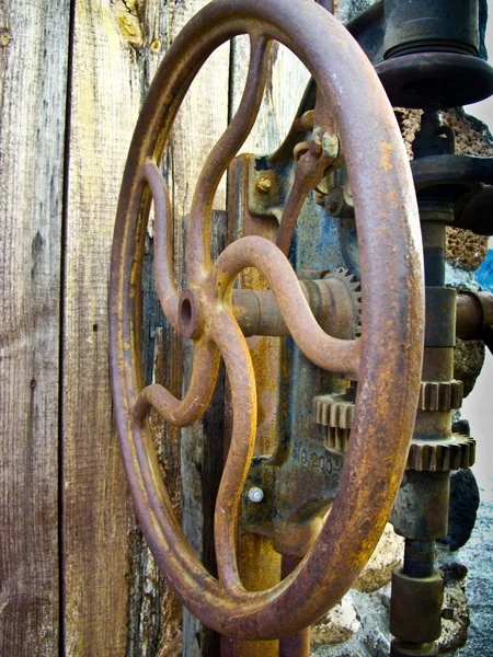 Old drill press wheel — Stock Photo, Image