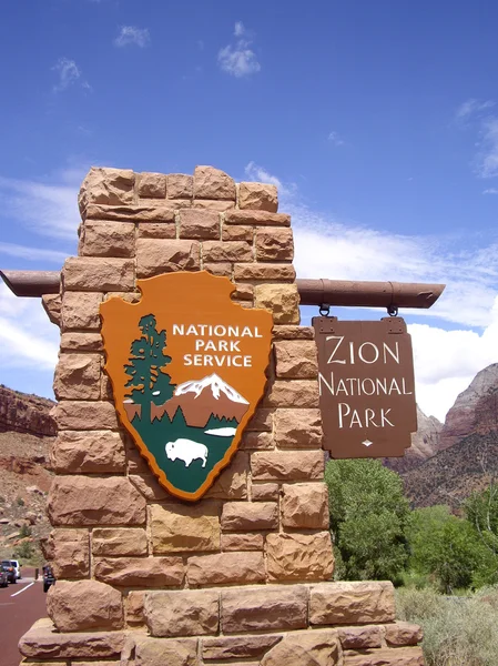 Entrada al Parque Nacional Zion — Foto de Stock