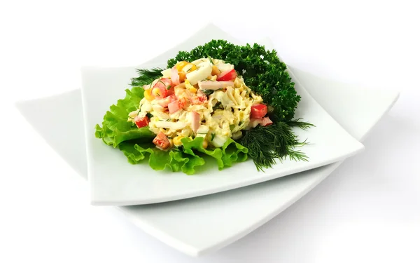 A salad of corn and Chinese cabbage — Stock Photo, Image