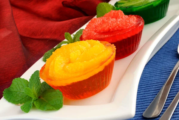 Dessert of orange, grapefruit, kiwi — Stock Photo, Image