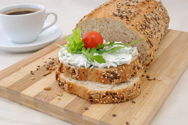 Sandwich with ricotta — Stock Photo, Image