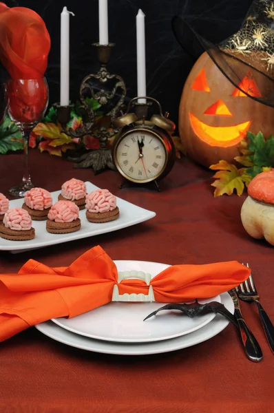 Fragment table setting for Halloween — Stock Photo, Image