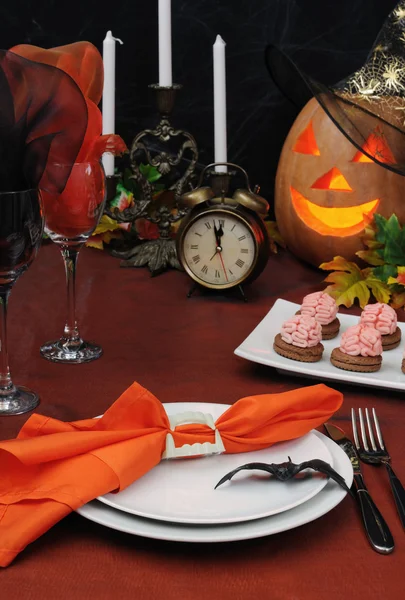 Fragment table setting for Halloween Stock Photo