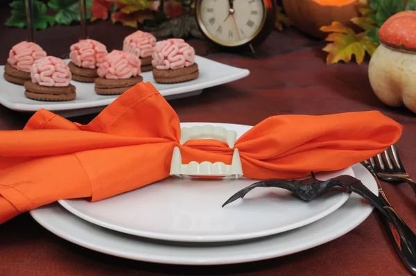 The idea of a table setting for Halloween — Stock Photo, Image