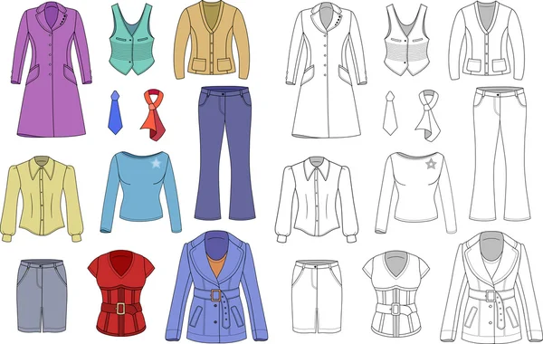 Top manager collection de vêtements femme — Image vectorielle