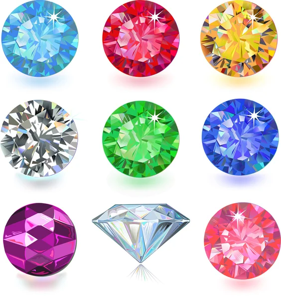 Colored gems — Stock Vector