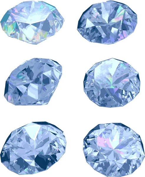 Diamantes aislados sobre fondo blanco, ilustración vectorial — Vector de stock
