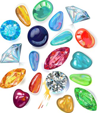 Array of precious stones. Vector Illustration, EPS8 clipart