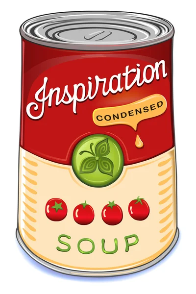 Blikje verkorte tomaat soep inspiratie — Stockvector