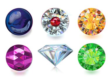 Colored gems clipart
