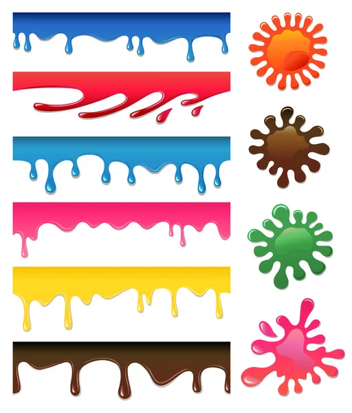 Vector colored seamless drips and blots — Stock Vector